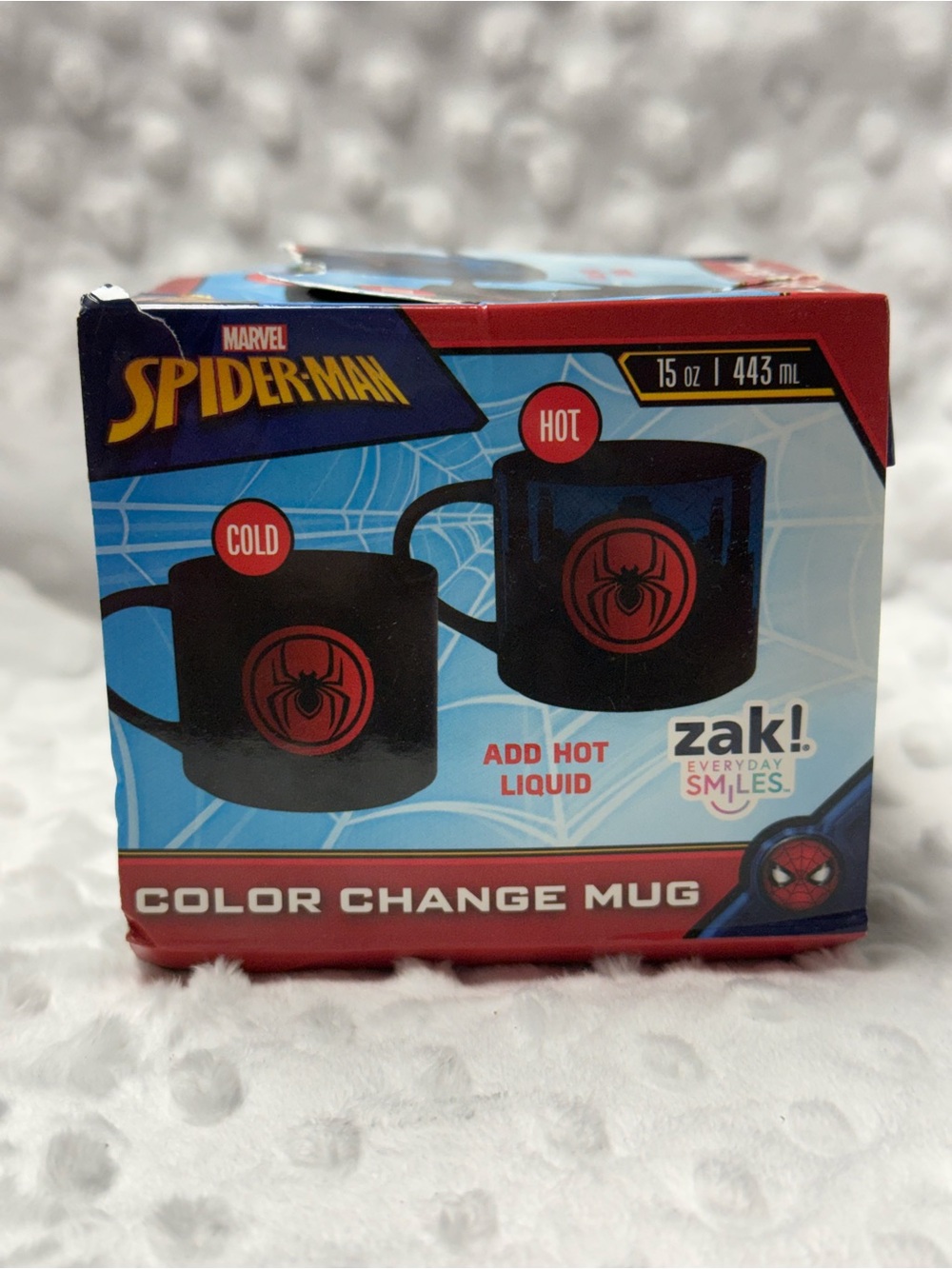 Marvel Spider-Man Color Change Mug - Black, Red, Blue 15 oz.